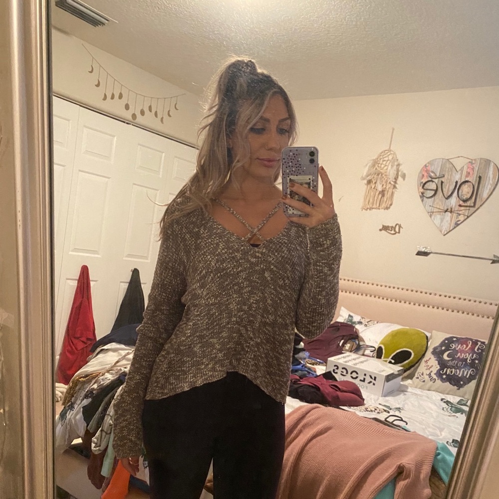 Express Sweater Criss Cross Front